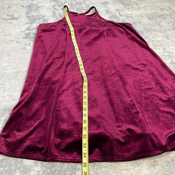 NWT Crosby by Mollie Burch Ellie Velvet Mini Swing Trapeze Dress Cabernet Red M - Picture 8 of 14